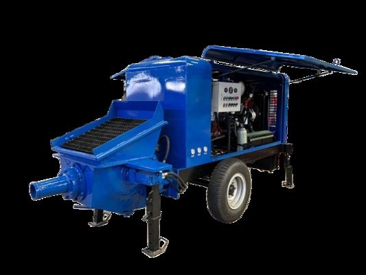 ปั๊มคอนกรีตแบบลากจูงถอดได้สำหรับการขนส่งคอนกรีตระยะไกลในโครงการวิศวกรรมขนาดใหญ่